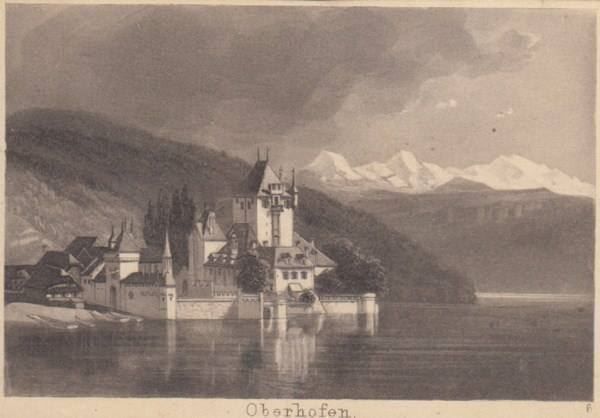 Incisioni: OBERHHOFEN, AQUATINTA UM 1850 – Antico da Grüningen venduto da Kartensammler