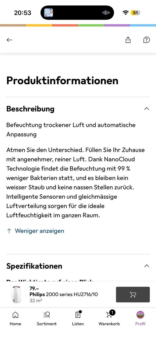 Philips Umidificatori d'aria: Luftbefeuchter Philips 2000 series HU2716/10 neu – Usato da Küssnacht am Rigi venduto da edo_7ww7 2