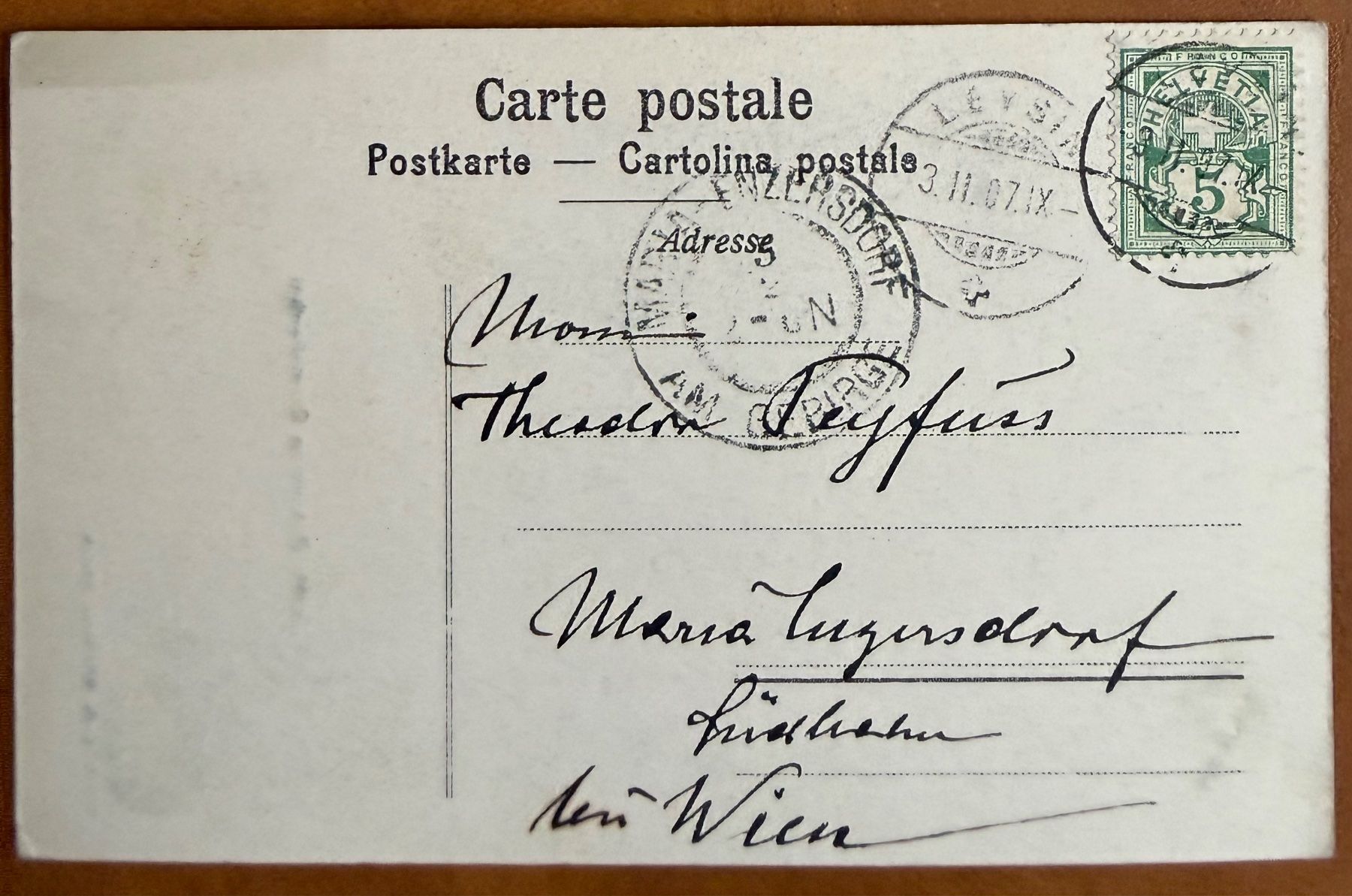 Cartoline postali: Zermatt - Chalets - 1907... Belle carte – Usato da Lutry venduto da Ediego 1