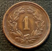 1 Rappen 1929 dezentriert