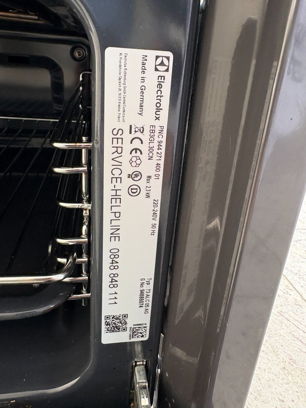 Electrolux Forni: EB3GL30CN CompactLine 45 Backofen – Usato da Bottmingen venduto da Megyo 2