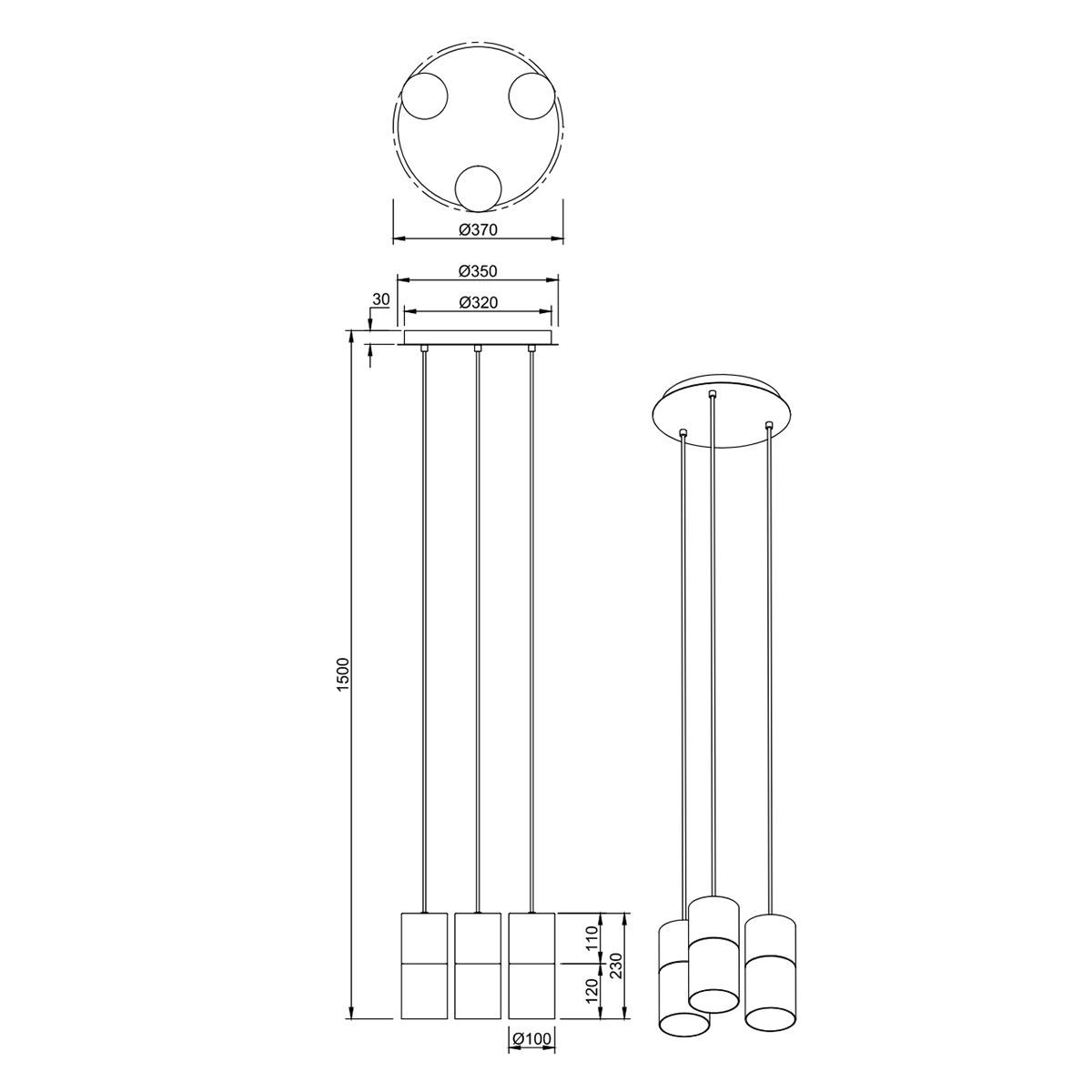 Lampadari & plafoniere: Pendelleuchte, 3 Strahler, Hotel-Design – Nuovo (secondo la descrizione) da Kreuzlingen venduto da Smart-Light 4