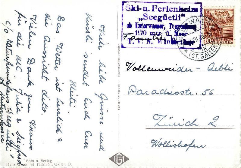 Cartoline postali: Schwendi - Ober-Toggenburg + 1946 – Usato da Emmenbrücke venduto da teestube 1