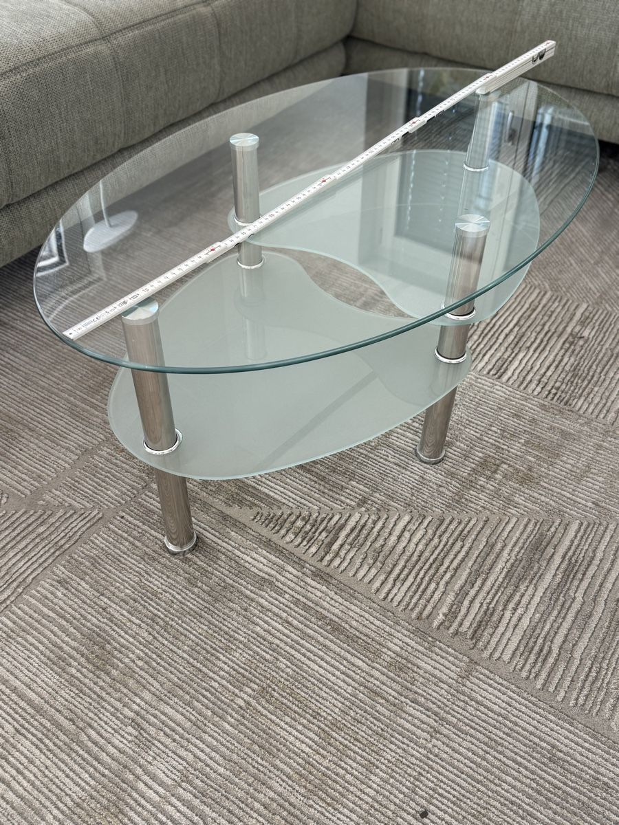 Bicchieri: Couchtisch oval Glas mit Ablage – Nuovo (secondo la descrizione) da Waltenschwil venduto da spikelike 1
