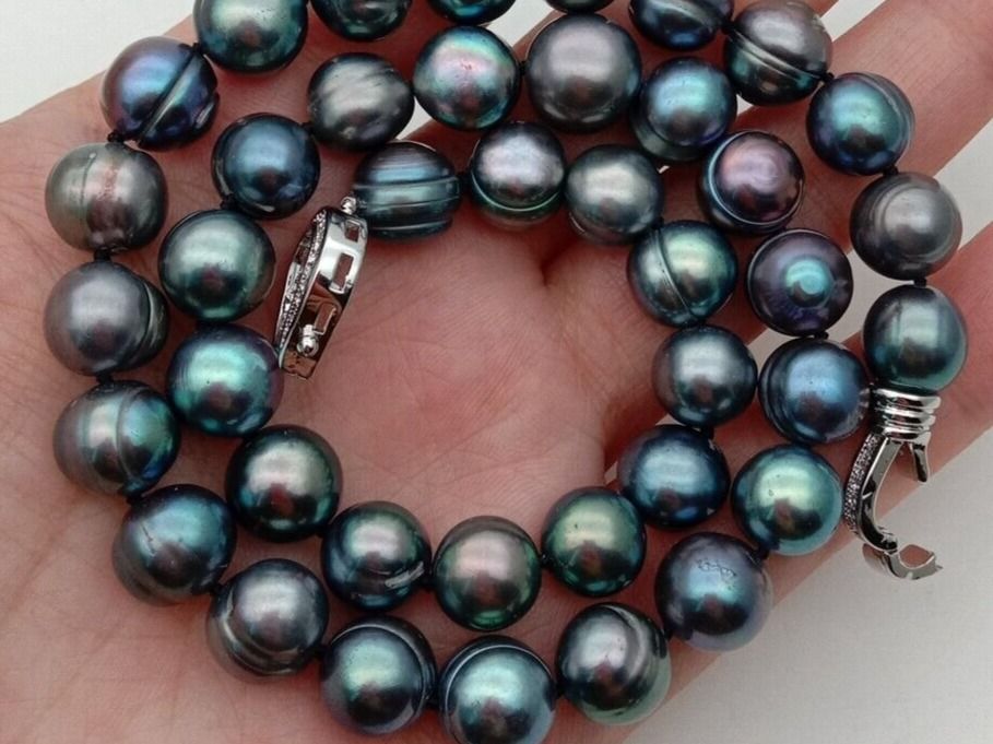Catenine: Schwarz Lua Perlenkette Echt Collier Perle Vrai Halskette 1c – Nuovo (secondo la descrizione) da Prilly venduto da ilyria73 4