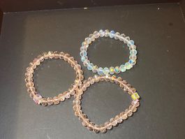 Glänzende Kristall-Armbänder 3er Set