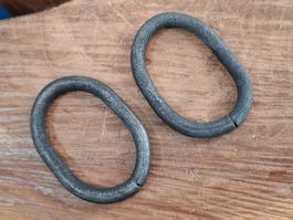 2 antike Ketten Glieder, 5.2cm, Schmiedeisen (LOT3241#AEW0)