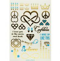 Temporär-Tattoos - Love & Peace