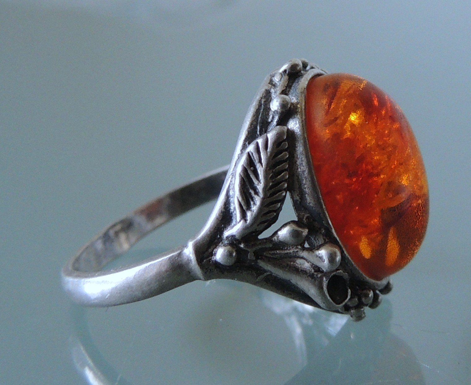 Anelli: Bernstein Silber 925 Fingerring Gr. 55 – Usato da Waldenburg venduto da schaller707 2