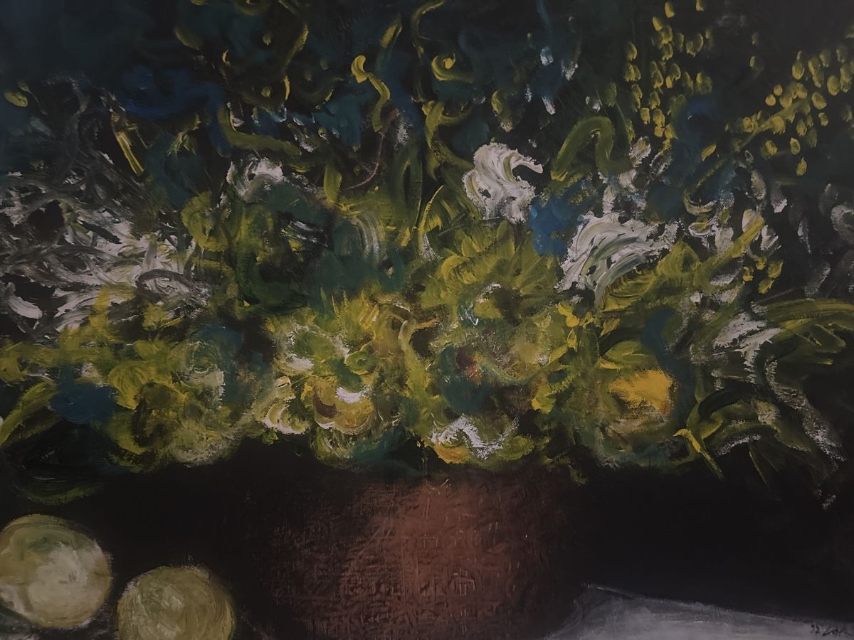 Dipinti: Blumen & Zitronen Öl-Gemälde gerahmt – Usato da Glarus venduto da KunstWerkEr-LS87 5