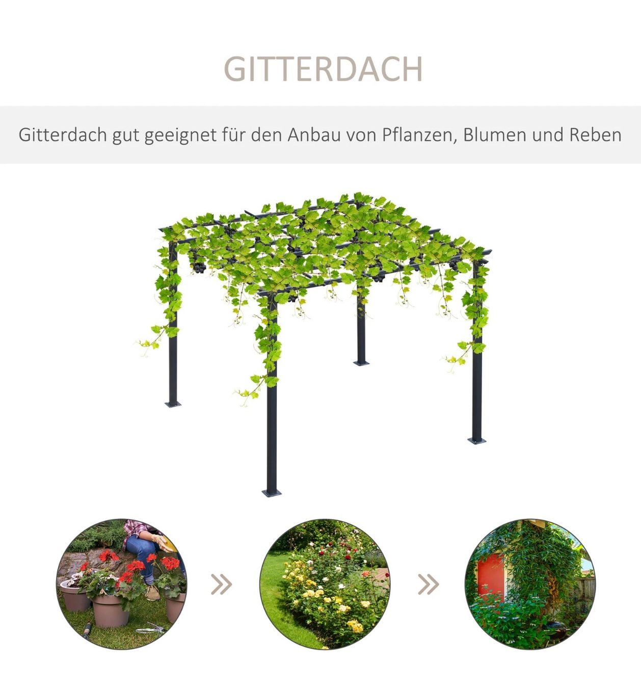 Sonstige Gartendekorationen: Rosenpavillon Pflanzbogen Rosenbogen Garten Pavillon – Neu und originalverpackt aus Amriswil von JaJa-Express 4