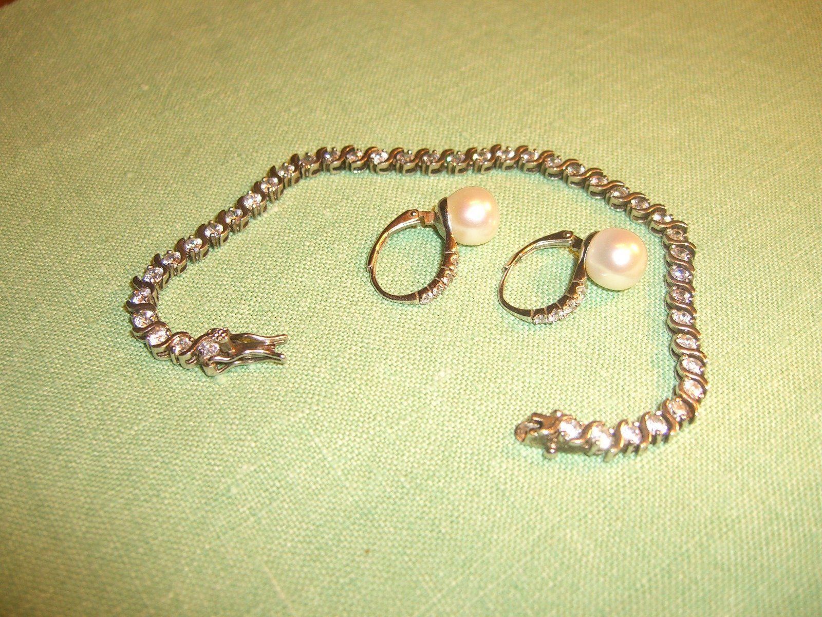 Bracciali & Braccialetti: funkelndes Armband+Ohrringe,925er Silber – Usato da Winterthur venduto da Gaia 5