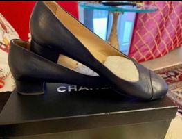 Chaussures Chanel cuir Chanel Schuhe Leder Gr.40 Marineblau