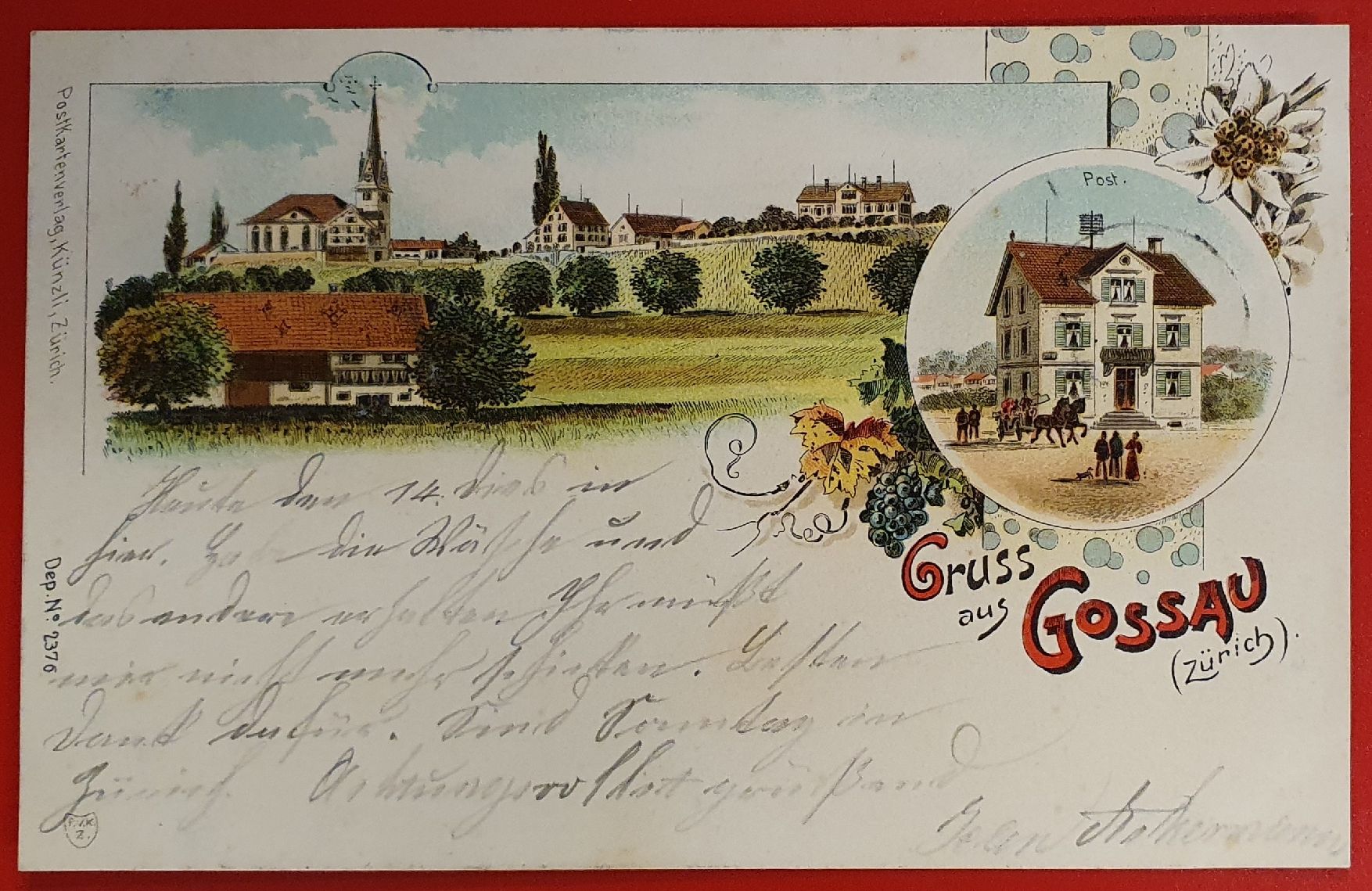 Cartoline postali: Gruss aus Gossau ZH 1900 – Usato da Kreuzlingen venduto da Rschweiz1