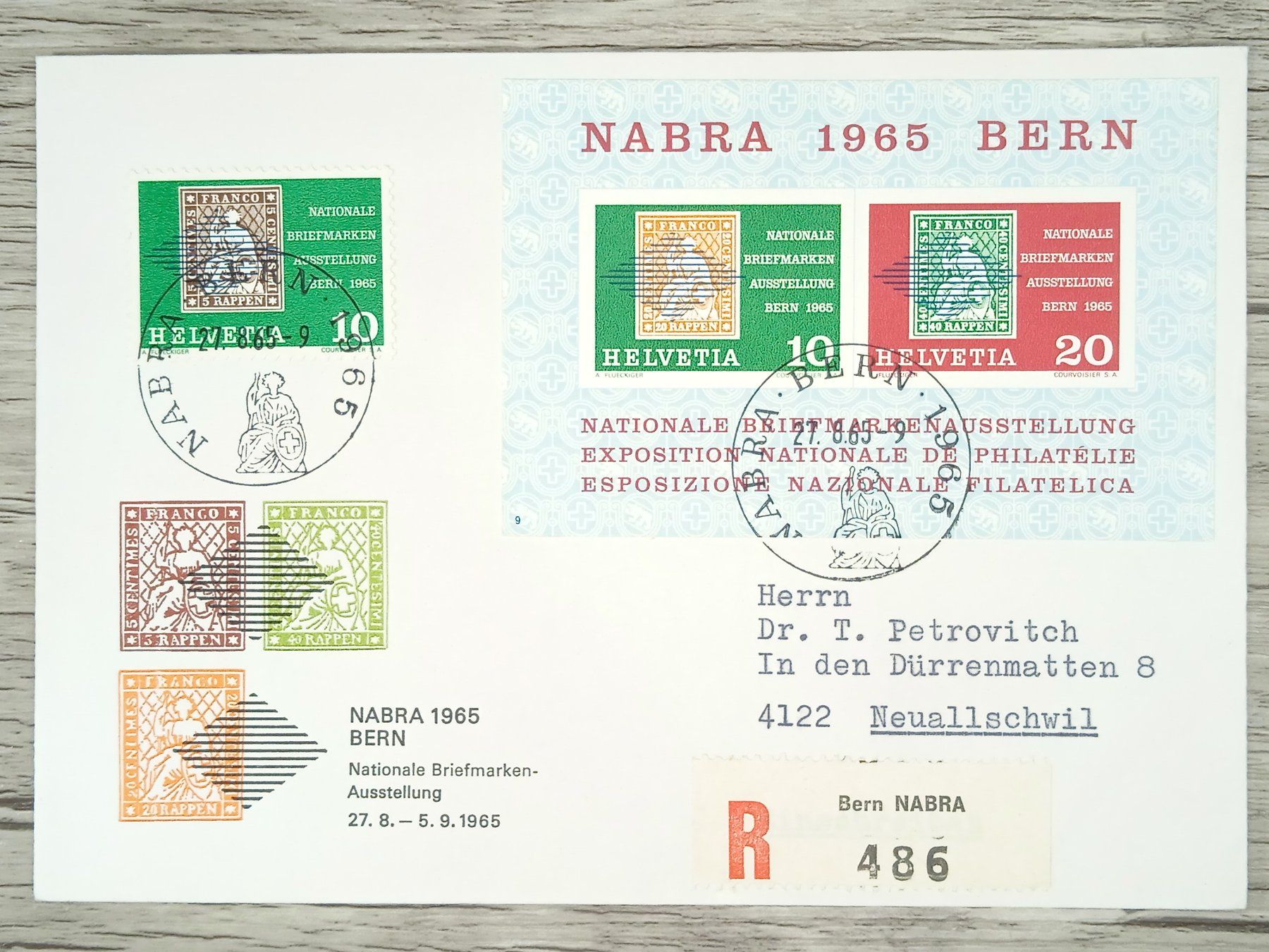 Tutti i francobolli: TR15 Enveloppe + Timbre Suisse 1965 – Usato da Cousset venduto da Patrick_Collections