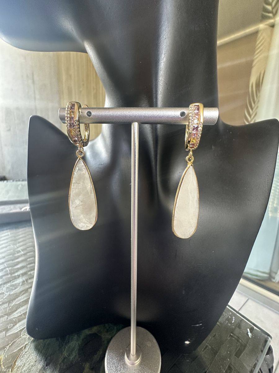 Orecchini pendenti & Orecchini a lobo: Elegante Ohrringe mit Mondstein – Nuovo e nell'imballaggio originale da Kriens venduto da Hortensie6 1