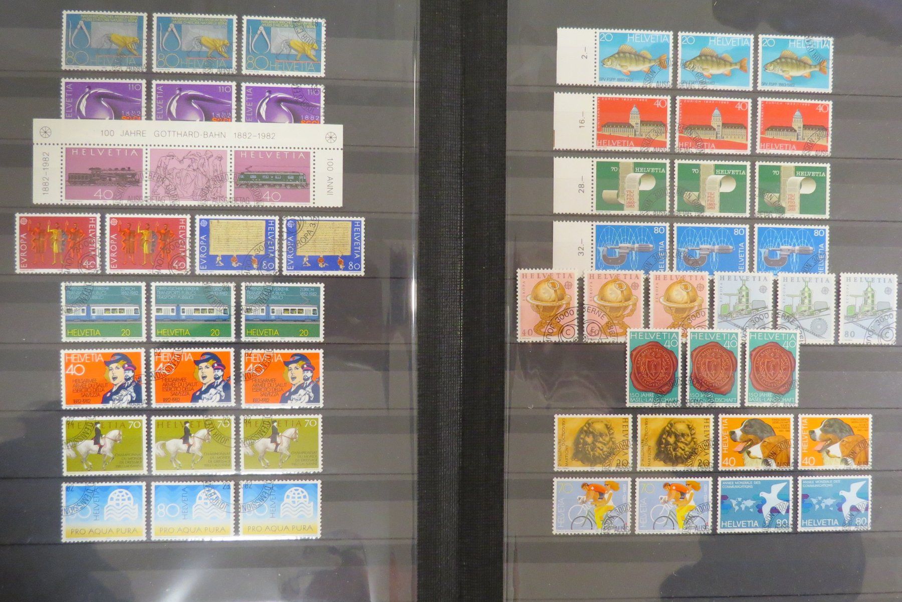 Tutti i francobolli: 18-seitige Doubletten- Sammlung Frei-/Werbemarken 1969-83 – Usato da Brunnen venduto da Kumari 9