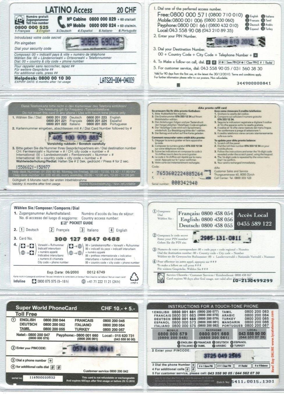 Telefon- & Taxkarten: 8 Prepaid Telefonkarten Schweiz – Gebraucht aus Zürich von tol_b7c7 1
