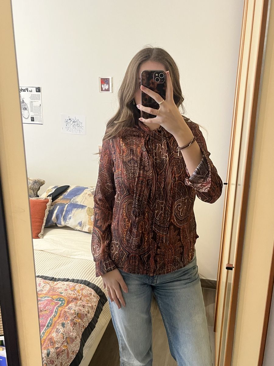 Camicette: Red-brown elegang tailored shirt  – Usato da Vezia venduto da chi_byp8 1