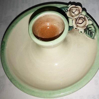 Portacandele: Kerzenständer mit Blumen aus Keramik – Nuovo (secondo la descrizione) da Lutzenberg venduto da Truhe 1