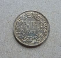 Schweiz ++ 1/2 Franken 1878, gute Erhaltung