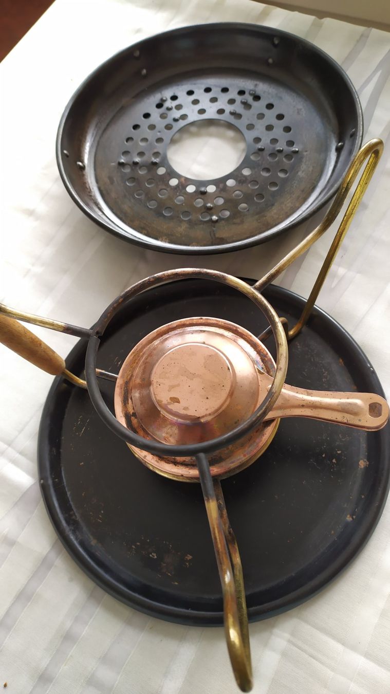Küchengeräte: Altes Rechaud mit Messing/Kupfer , nostalgisch – Gebraucht aus Chezard St-Martin von Loucail 6