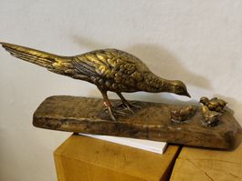 Grosse Fasanen Skulptur aus Bronze
