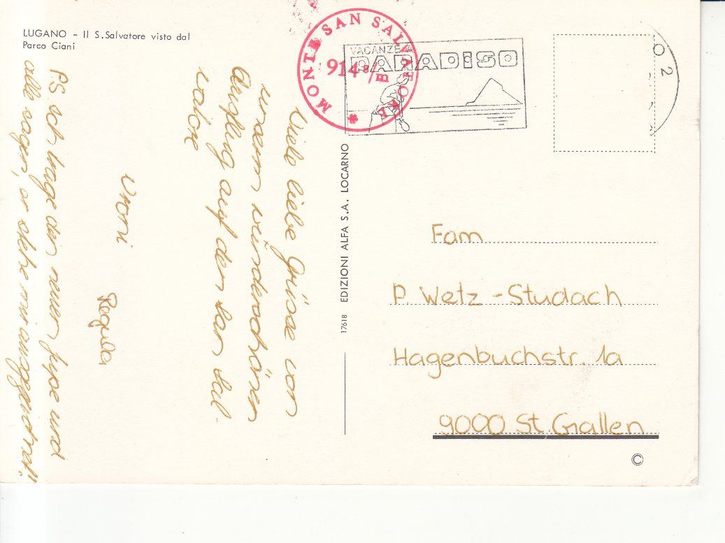 Cartoline postali: San Salvatore ca. 1970 – Usato da Bürglen TG venduto da StampGraf 1