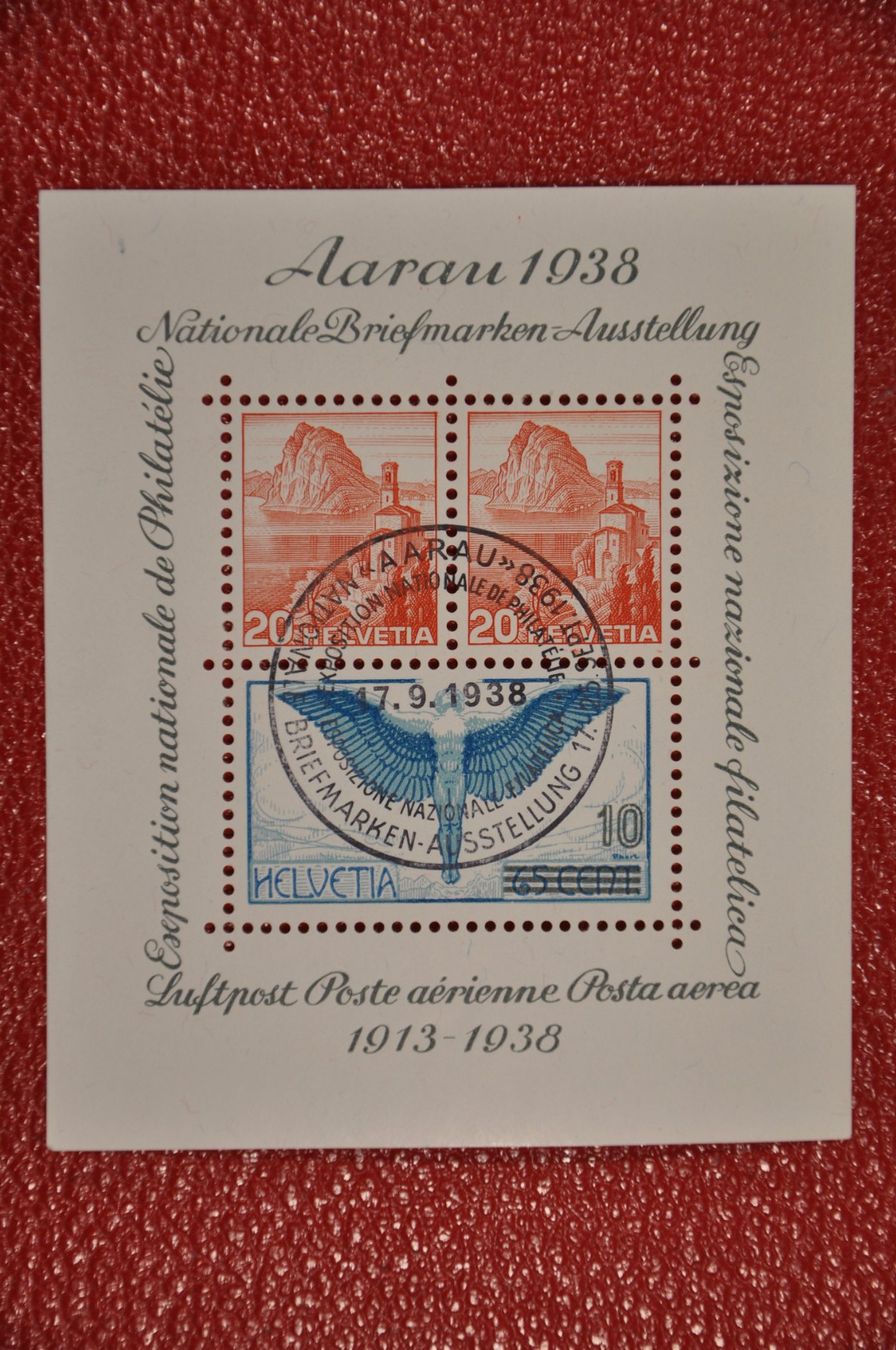 Tutti i francobolli: 1938 Block W11 gestempelt Ersttag – Usato da Wolfhalden venduto da Zinauktion