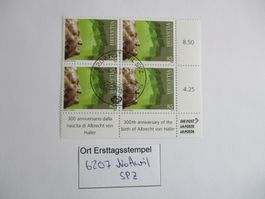 Viererblock mit Ort Ersttagsstempel 6207 Nottwil SPZ