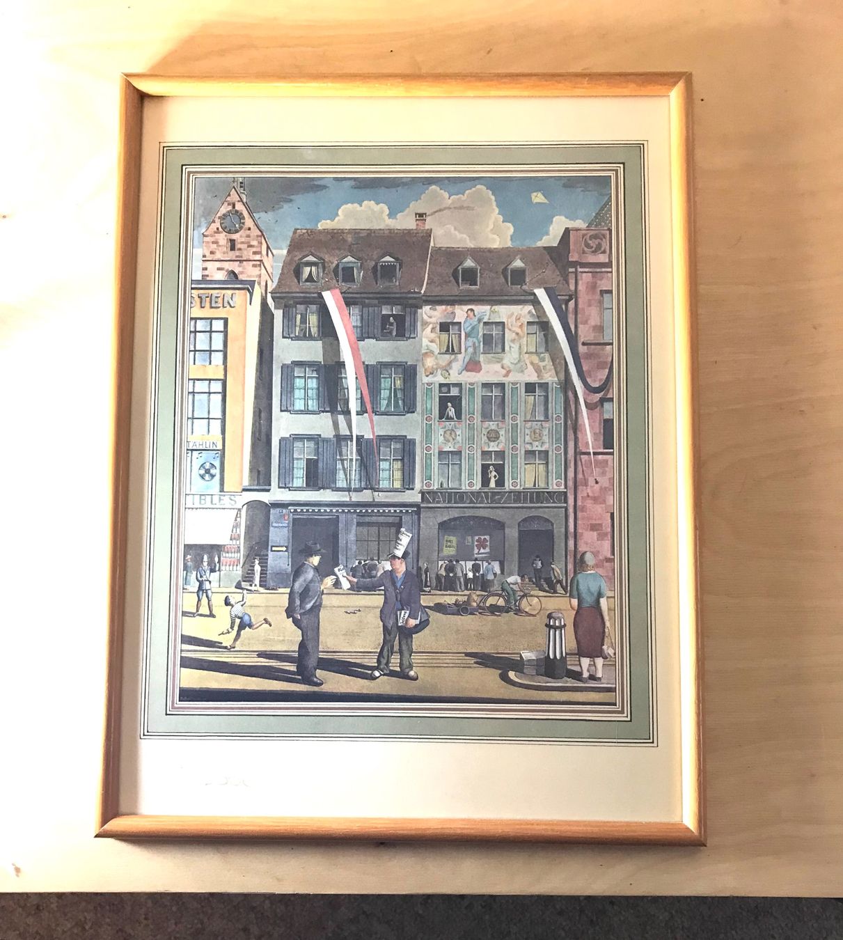Grafica & Litografie: Niklaus Stöcklin- Marktplatz Basel – Usato da Füllinsdorf venduto da unda2 2