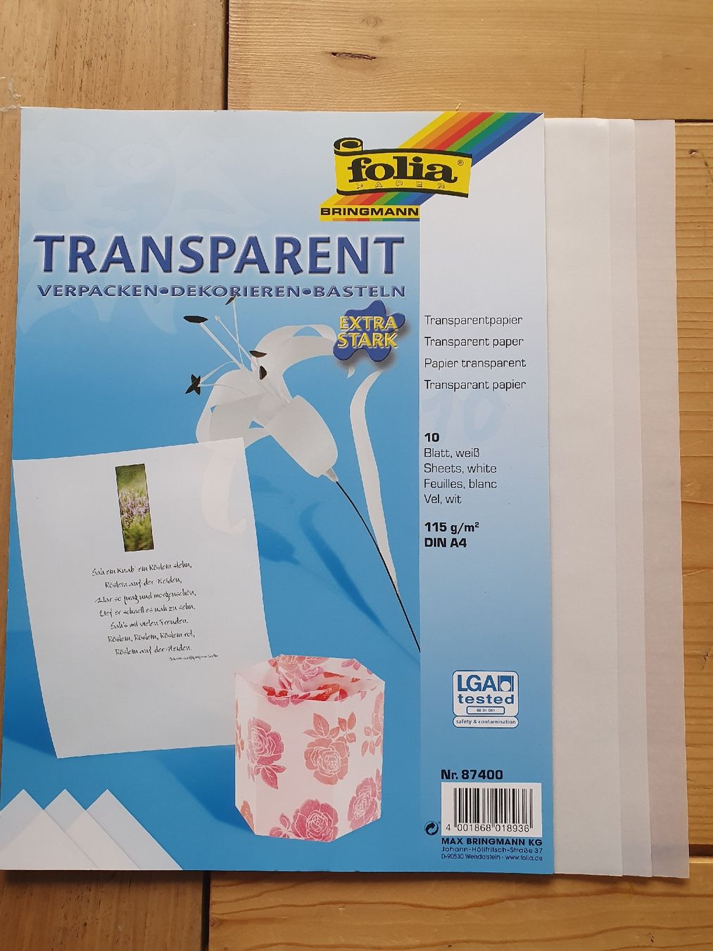 Papiere: Transparentpapier-Bögen – Neu und originalverpackt aus Steinach von Xamax18 2