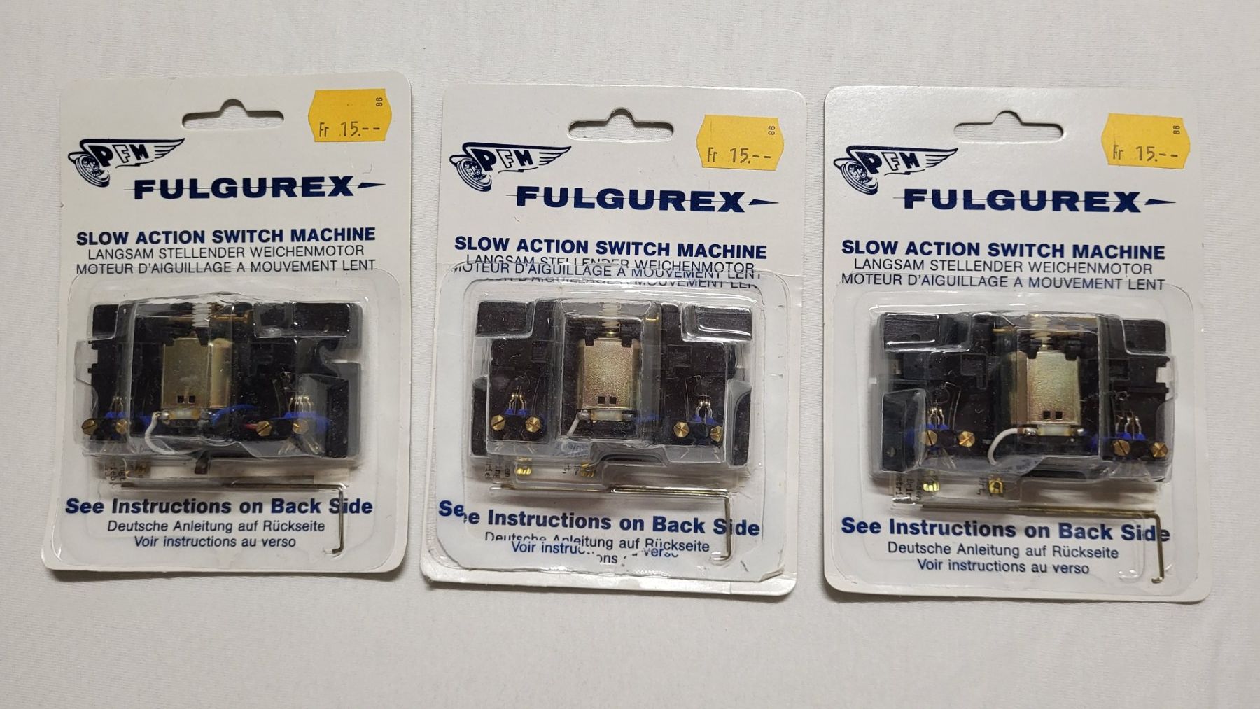 Fulgurex Modellini di ferrovie: 3 x elektrischer Weichenantrieb Fulgurex – Nuovo e nell'imballaggio originale da Däniken SO venduto da rowi49