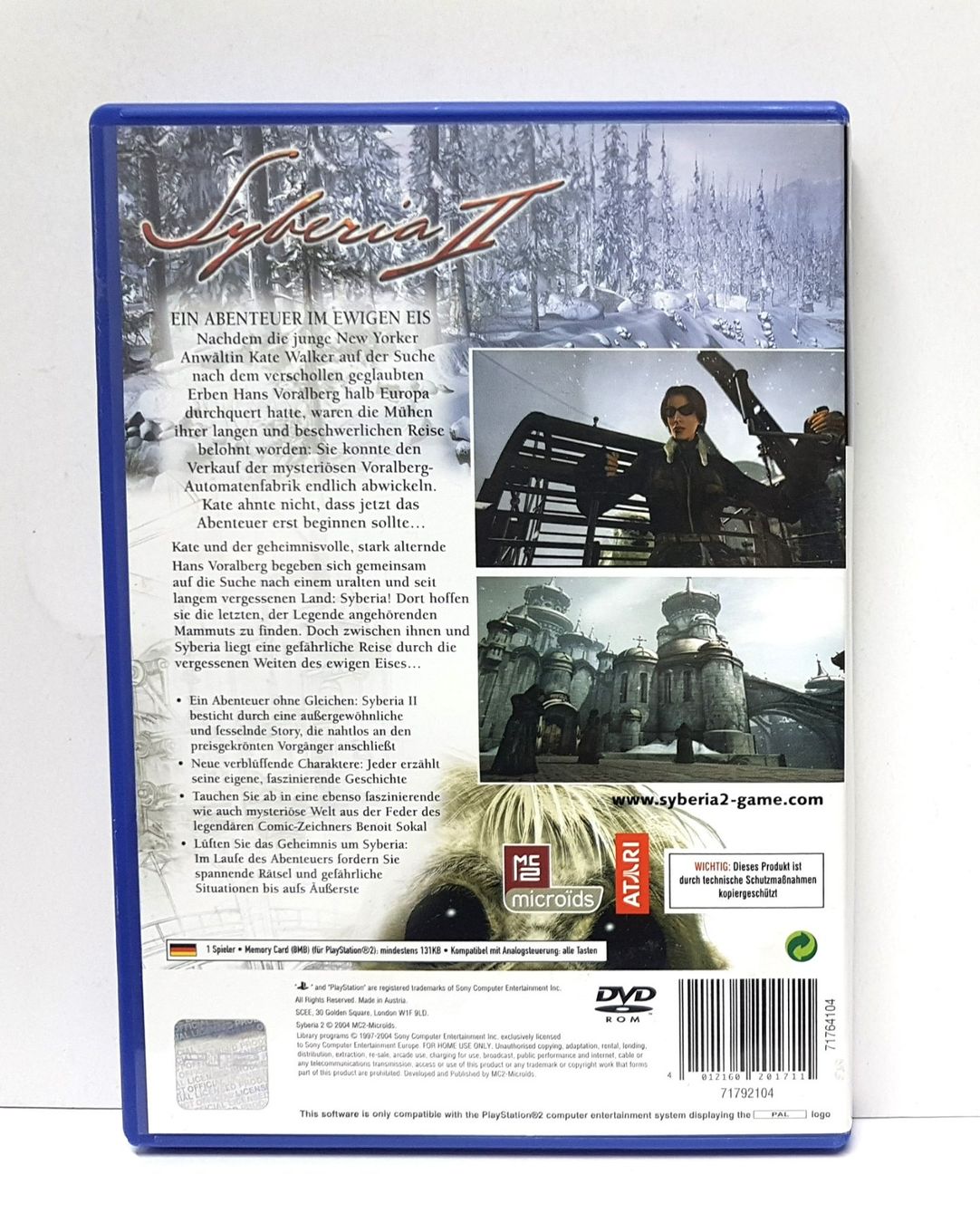 Sony Spiele: 😎Syberia 2 ein Abenteuer im ewigen Eis  PS2 – Gebraucht aus Schüpfheim von Games_Spielkonsolen 1