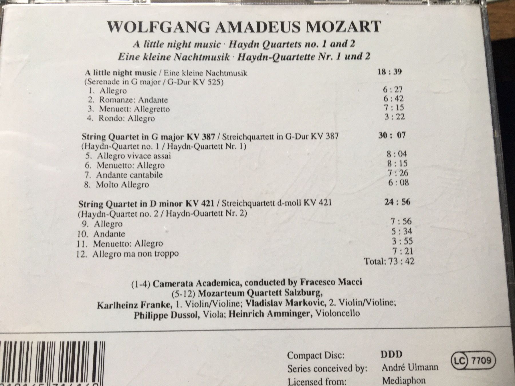 CD: Mozart – Usato da Arth venduto da Vrecam51 1