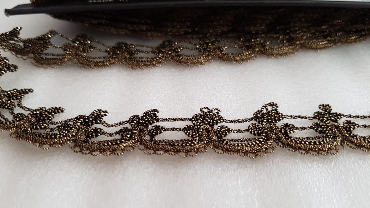 Stoffe: Spitze MOKUBA DunkelGold 1m. – Neu (gemäss Beschreibung) aus Zürich von 280_yc86 7