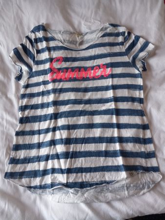 Sommer Shirt, L, blau weiss