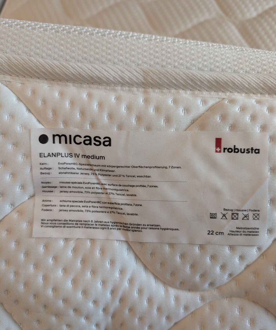 Micasa Matratzen: Micasa Robusta ELANPLUS IV medium 90x200cm neuwertig – Gebraucht aus Hinwil von rayexhale 2