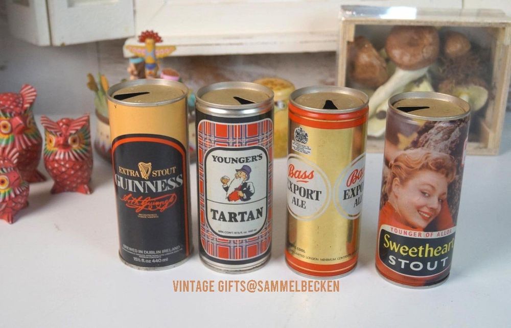 Bierdose Lot 4 Stk 1960-70 Tartan Younger Bass Guiness Stahl (Neu ...