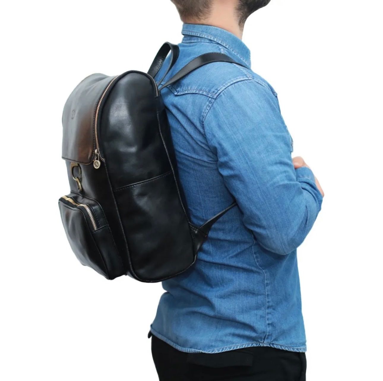 Zaini: Lederrucksack Bologna - Farbe: Schwarz – Nuovo e nell'imballaggio originale da Wittenbach venduto da WWW.DRILUBAGS.CH 2