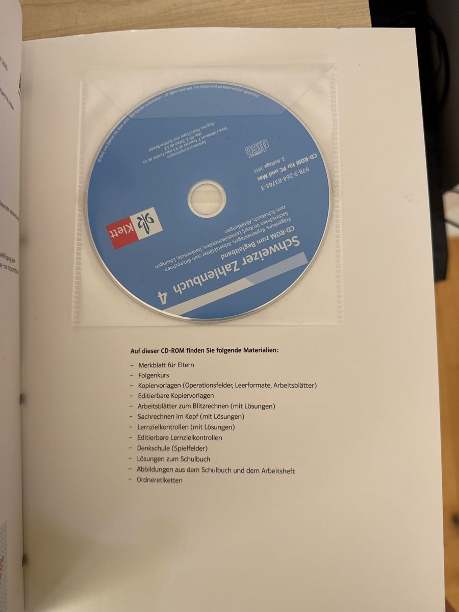 Libri: Schweizer Zahlenbuch 4, Begleitband mit CD-Rom – Nuovo (secondo la descrizione) da Biel-Benken BL venduto da Dissae 1