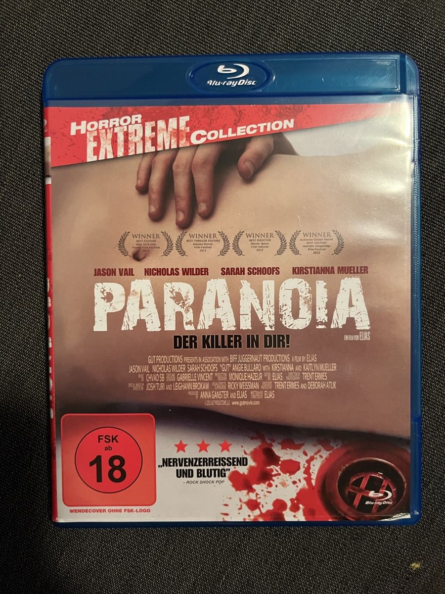 Tutti i DVDs: Paranoia - Der Killer in dir (Uncut Bluray) – Usato da Inkwil venduto da RetrOhyeah_Schweiz