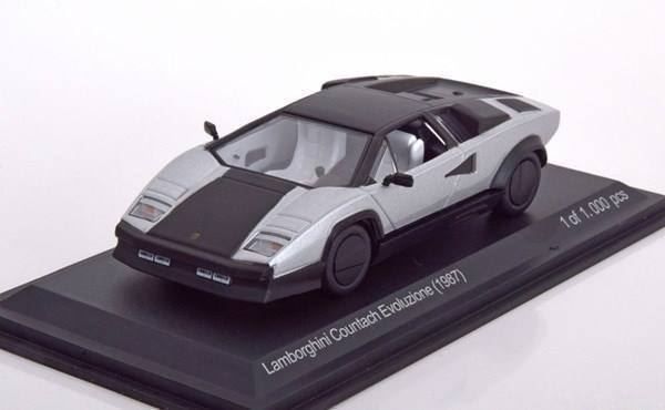 Lamborghini Modellini d'auto: Lamborghini Countach Evoluzione 1987 silber / matt-schwarz – Nuovo e nell'imballaggio originale da Gerlafingen venduto da espero88 1