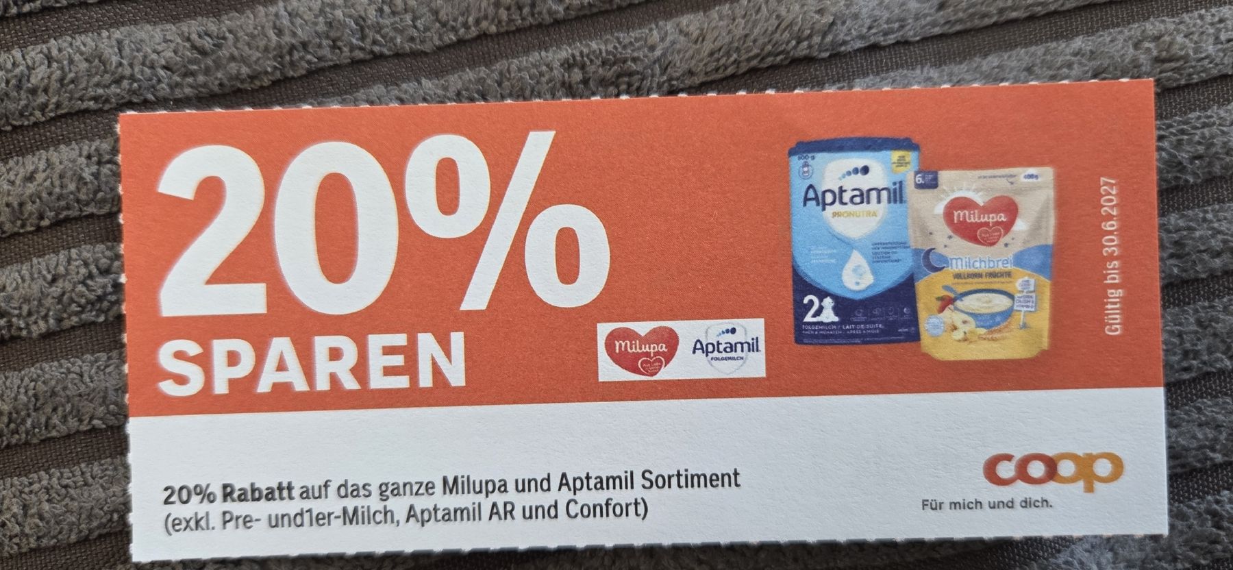 Buoni: Coop Gutschein 20% Rabatt Milupa Aptamil Sortiment – Nuovo (secondo la descrizione) da Uttigen venduto da TomTom_