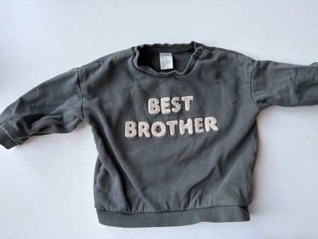 H&M Pullover dunkelgrau Best Brother Grösse 80