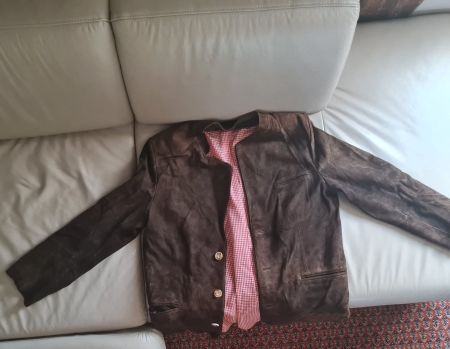 Lederjacke in braun fürs Oktoberfest , Grösse M