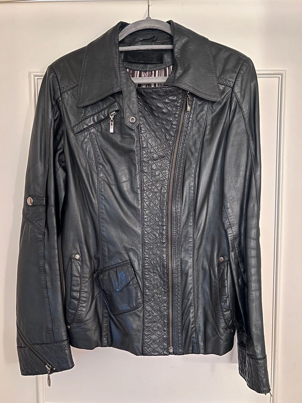 Giacche: Damen Echter Lederjacke, anthrazit, Gr L – Usato da Wallisellen venduto da kar_6vlq 1