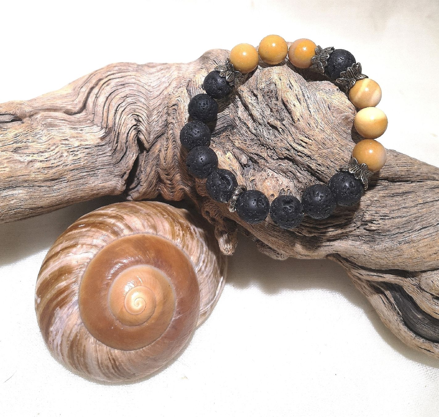 Bracciali & Braccialetti: Lava-Senfjade Armk. - Spendenaktion – Nuovo (secondo la descrizione) da Unterkulm venduto da Nachtigall 6