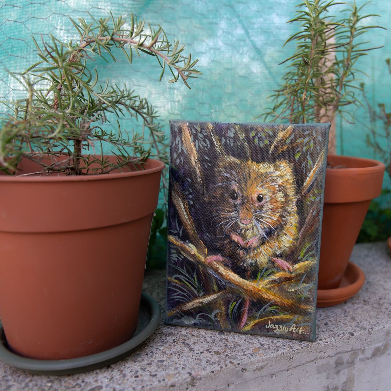 Dipinti: Erntemaus Wildlife Kunst - Original Acrylgemälde – Nuovo (secondo la descrizione) da Therwil venduto da Jazzio_Art 4