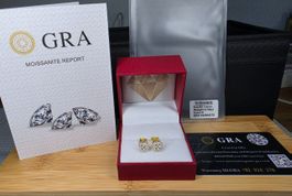 Boucles d'oreille argent diamants moissanite de 0,48 ct GRA